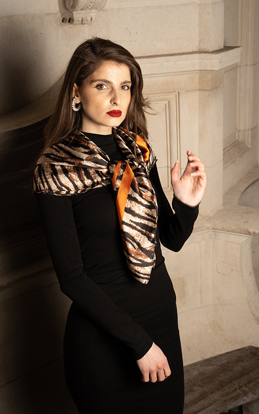 Leopard Print Silk Scarf