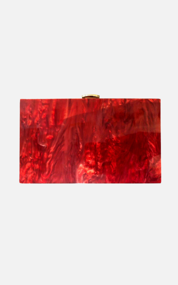 Red Marble Acrylic Clutch