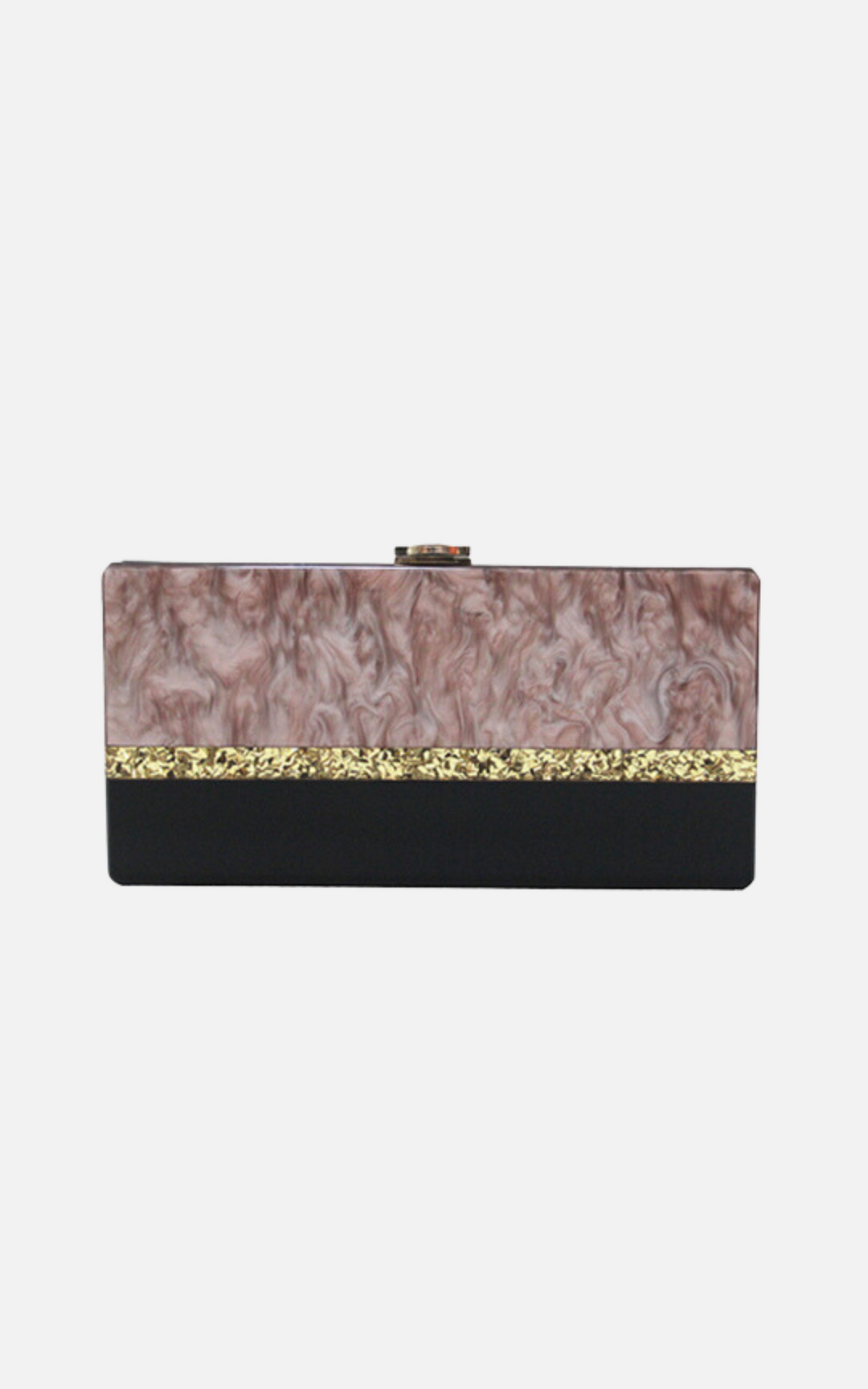 Marble and Gold Glitter Acrylic Clutch
