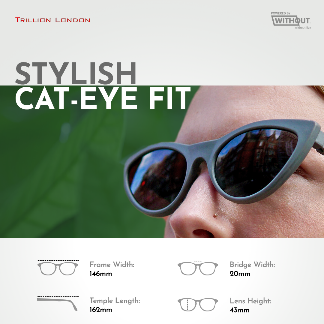 Grey Cat Eye Style Sunglasses
