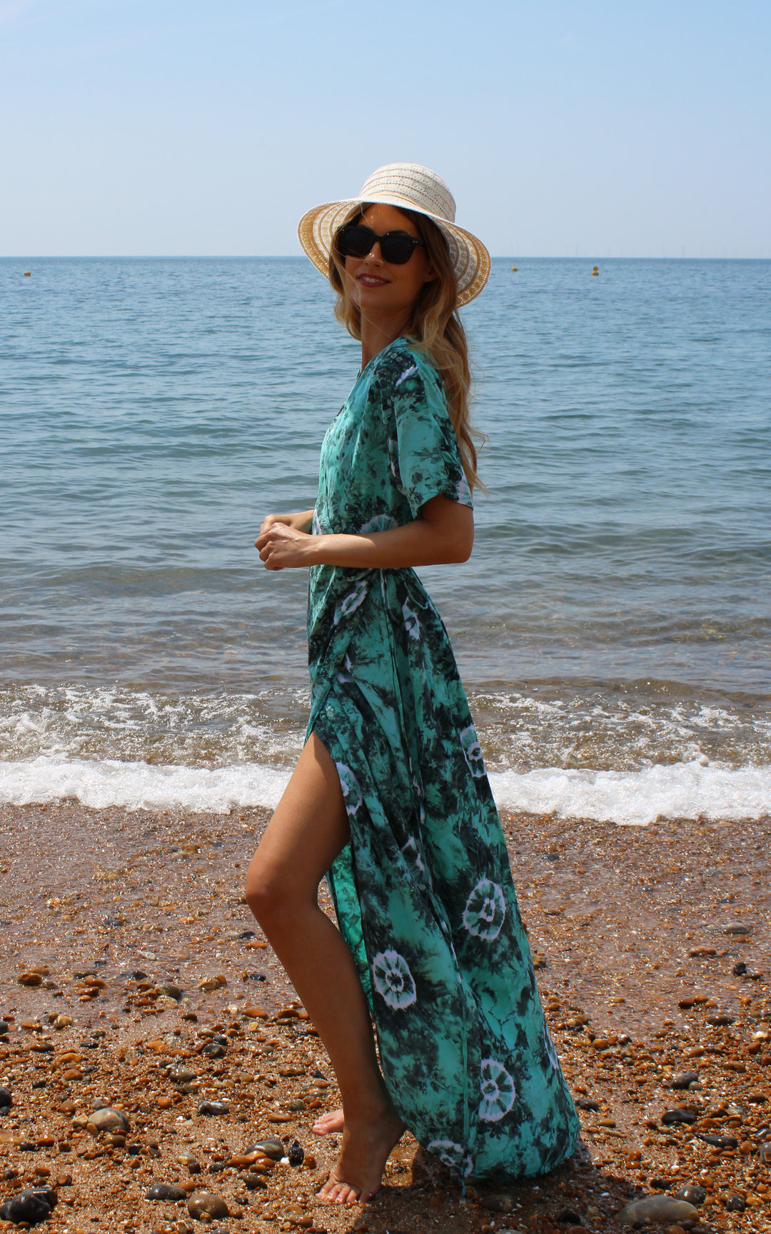 Green Floral Tie Dye Wrap Dress Gratitude Fashion Limited Green Floral Tie Dye Wrap Dress Gratitude Fashion Limited