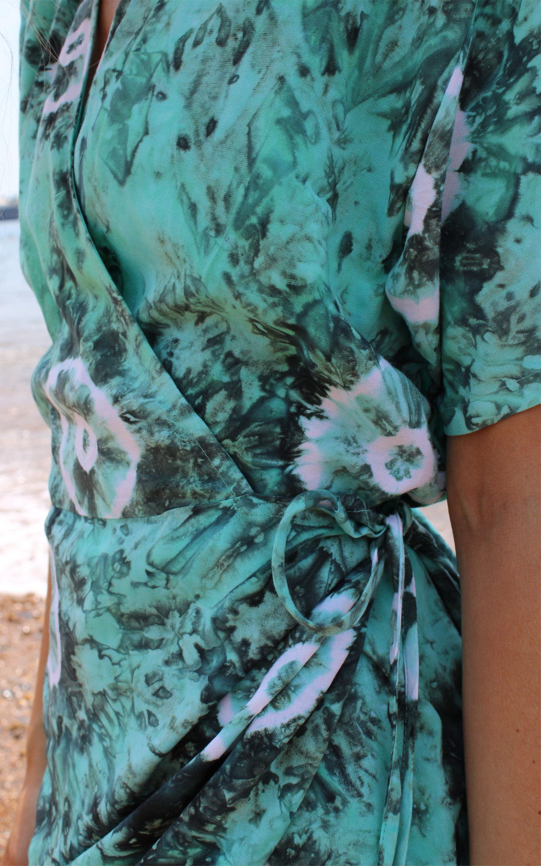 Green Floral Tie Dye Wrap Dress Gratitude Fashion Limited Green Floral Tie Dye Wrap Dress Gratitude Fashion Limited