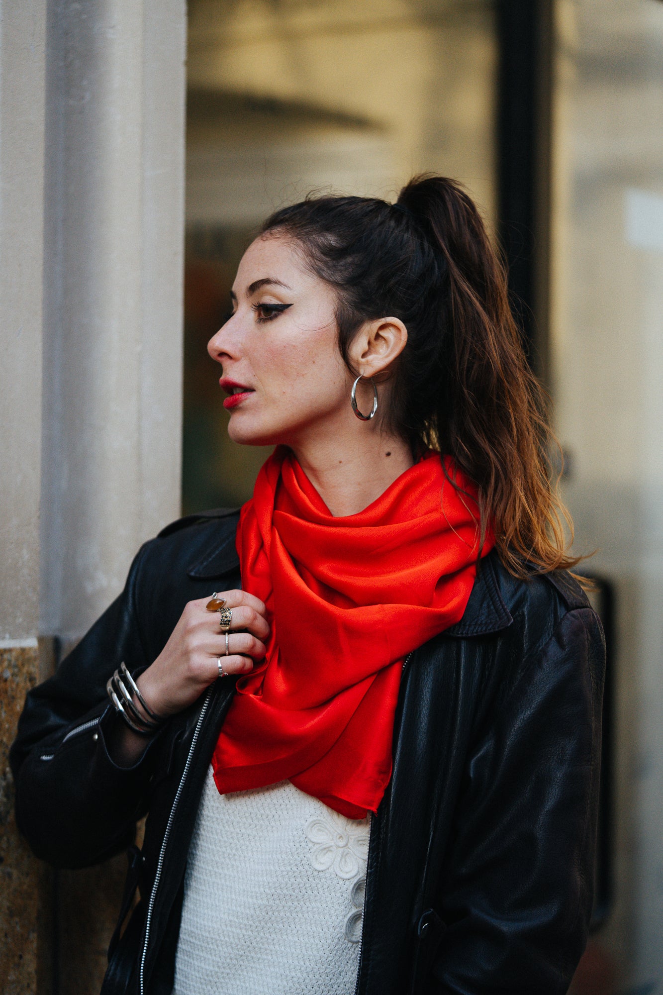 Red Silk Scarf