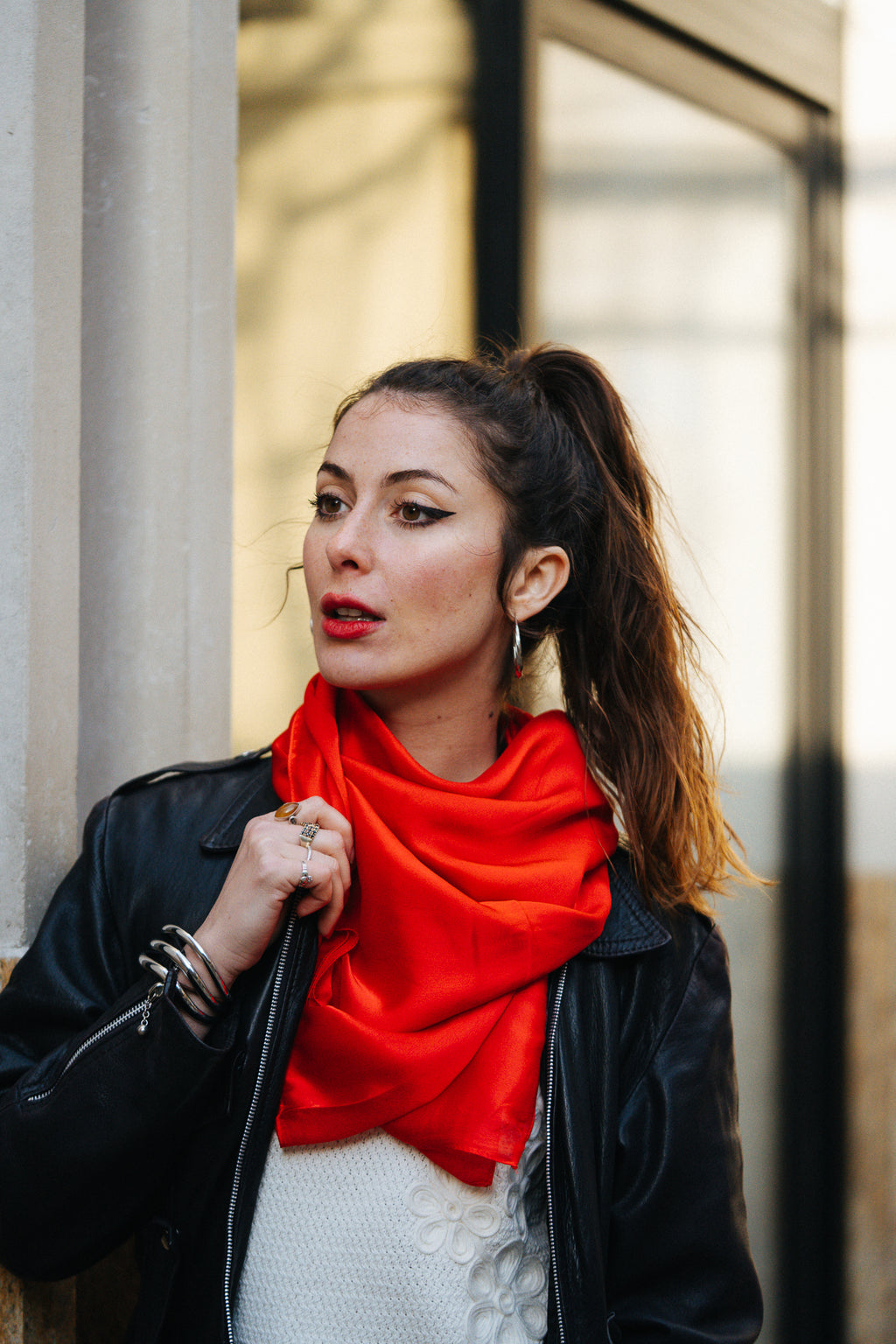 Red Silk Scarf