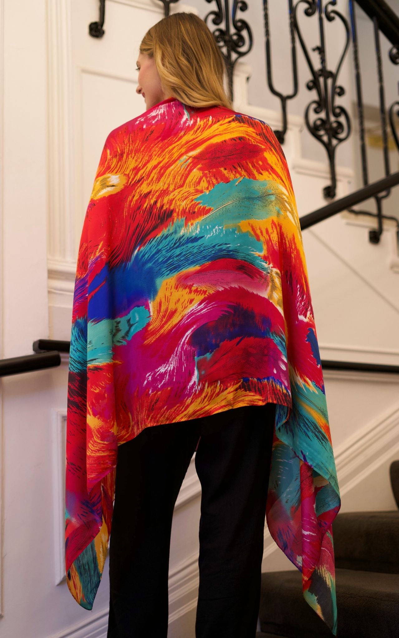 Brown Leopard & Multicoloured Silk Scarf Combo