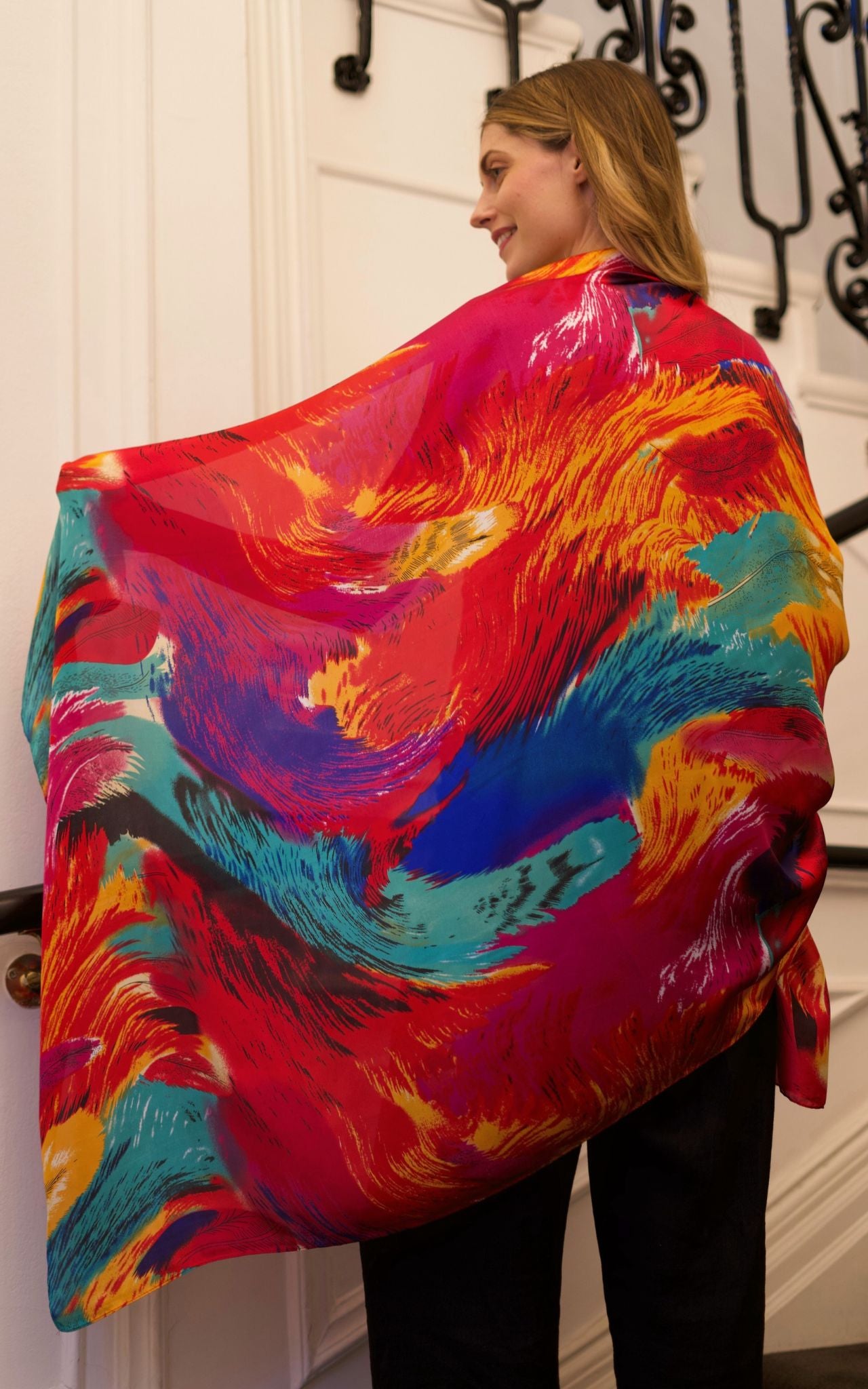 Multicoloured Silk Scarf