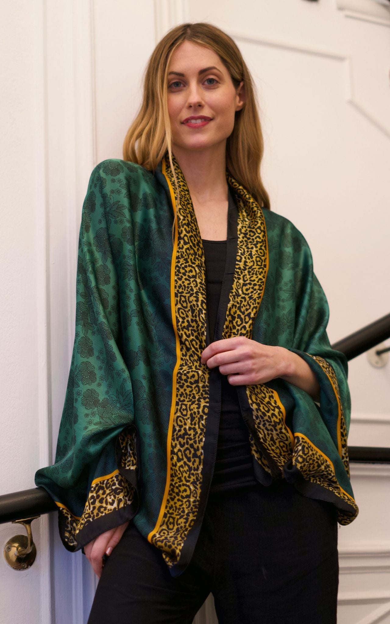 Emerald green cheap silk scarf