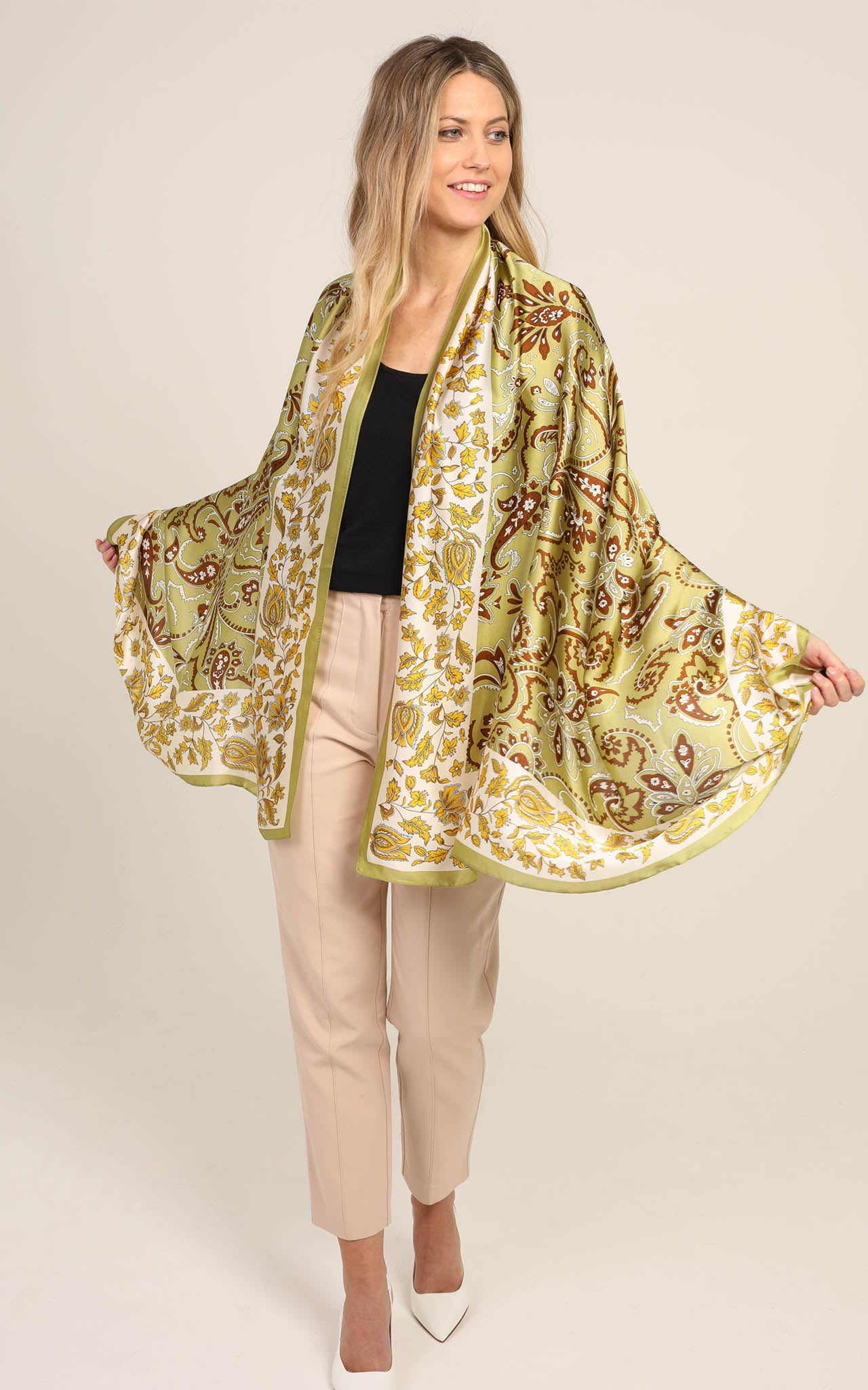 Green Silk Scarf