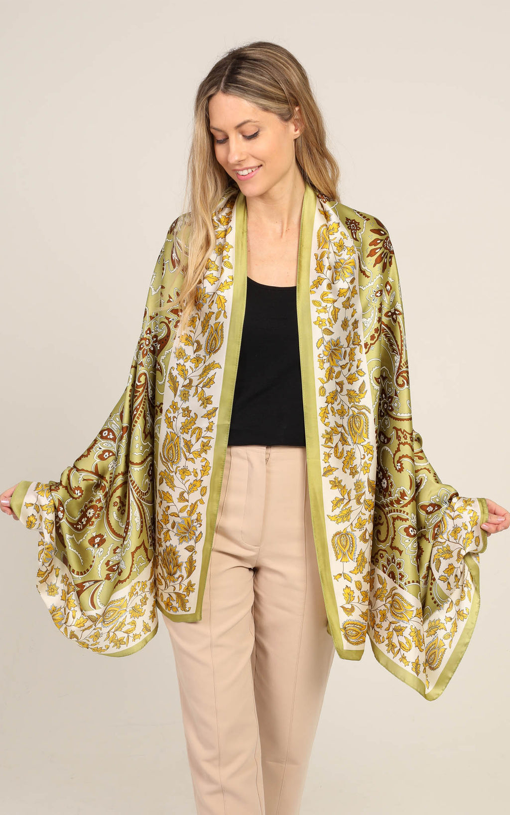 Green Silk Scarf