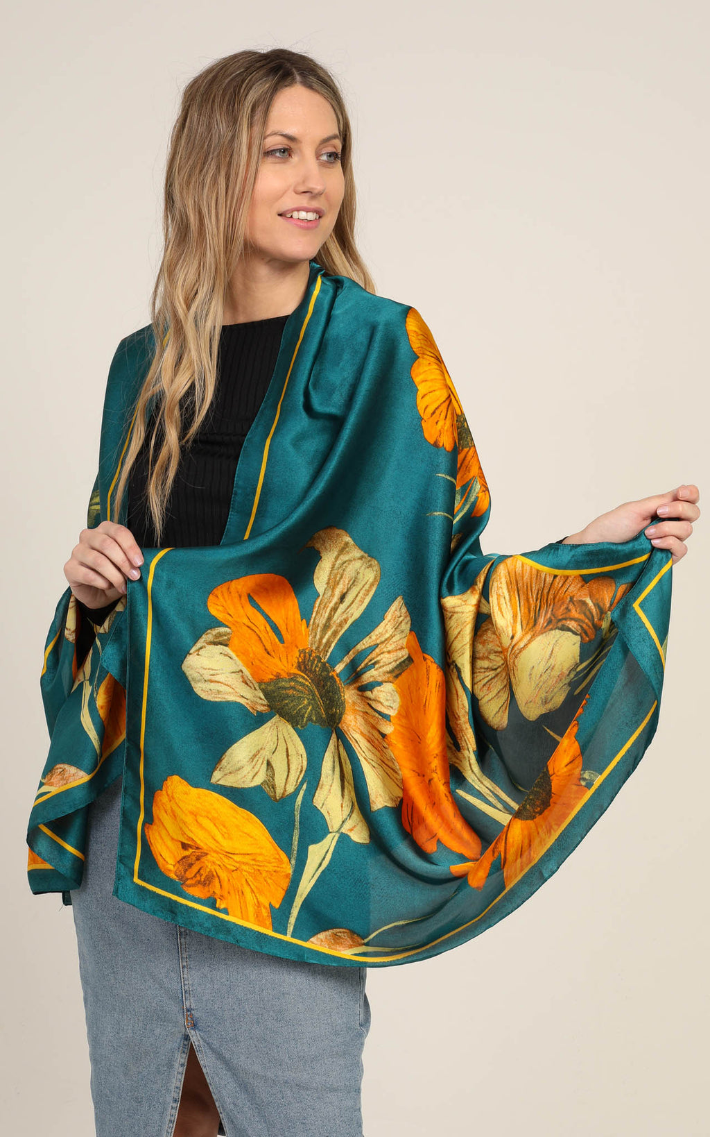 Multi Print Silk Scarf