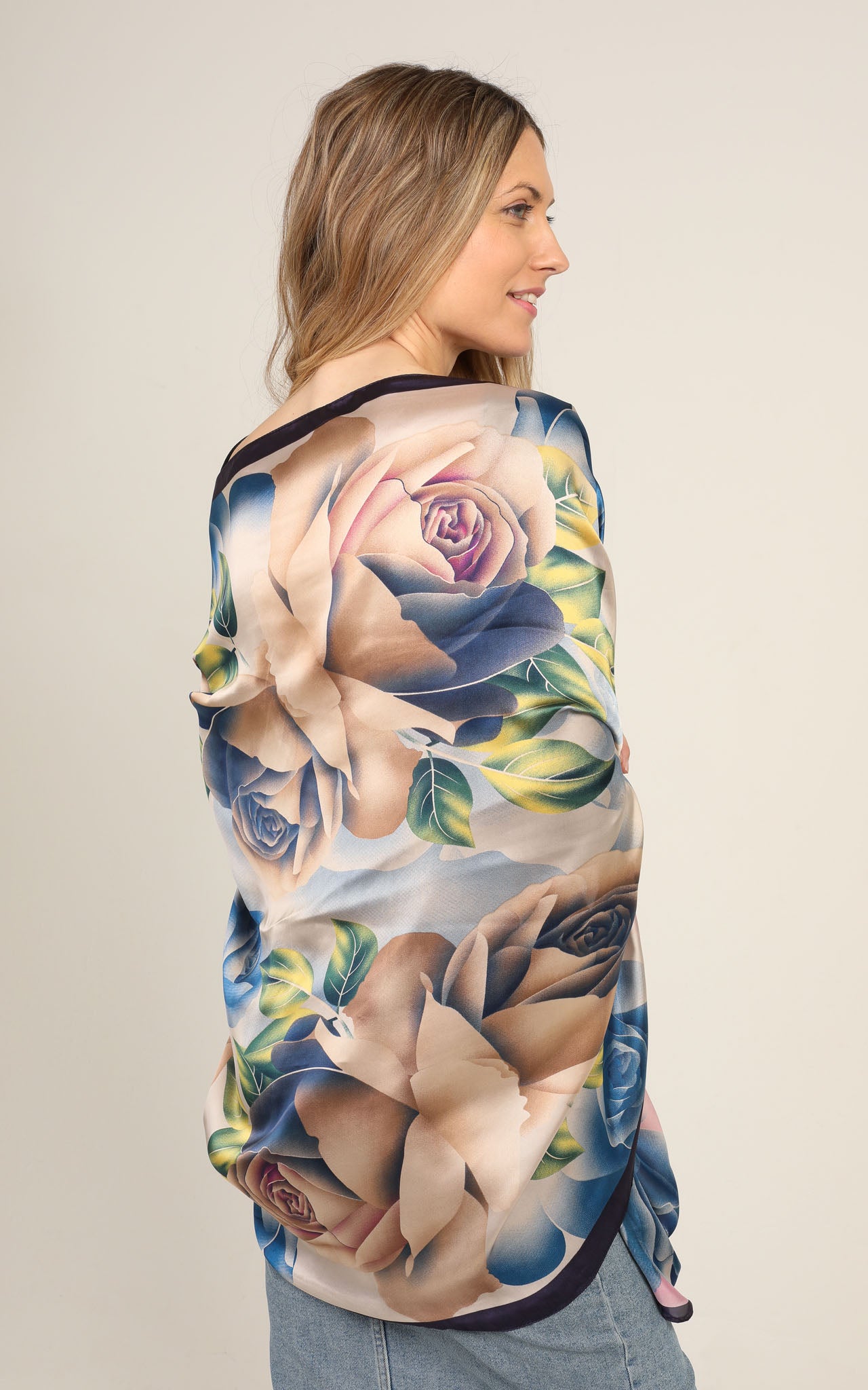 Multi Floral Silk Scarf