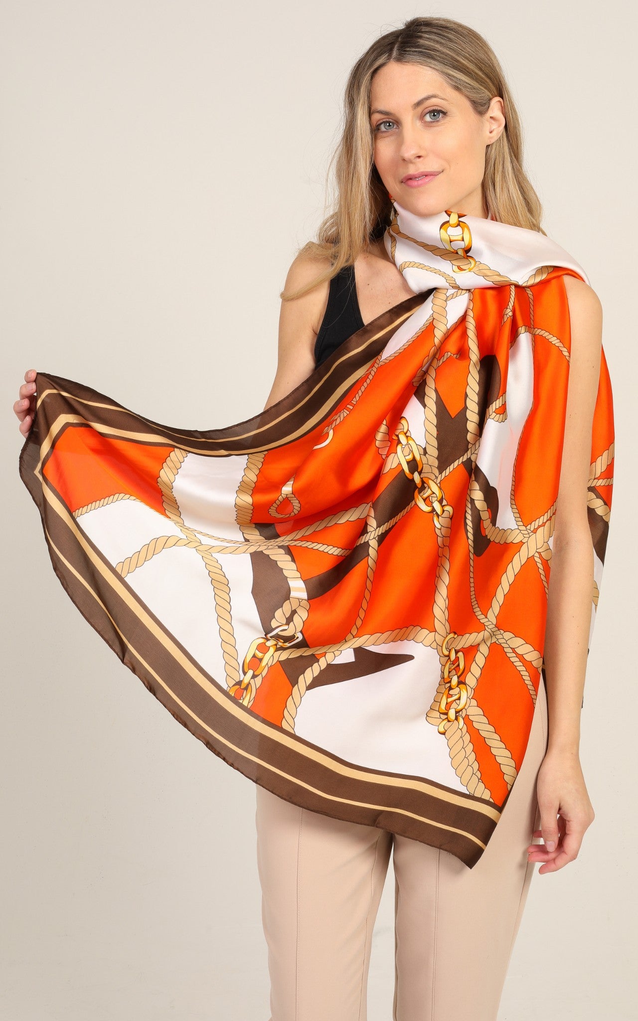 Orange Silk Scarf Gratitude Fashion Limited