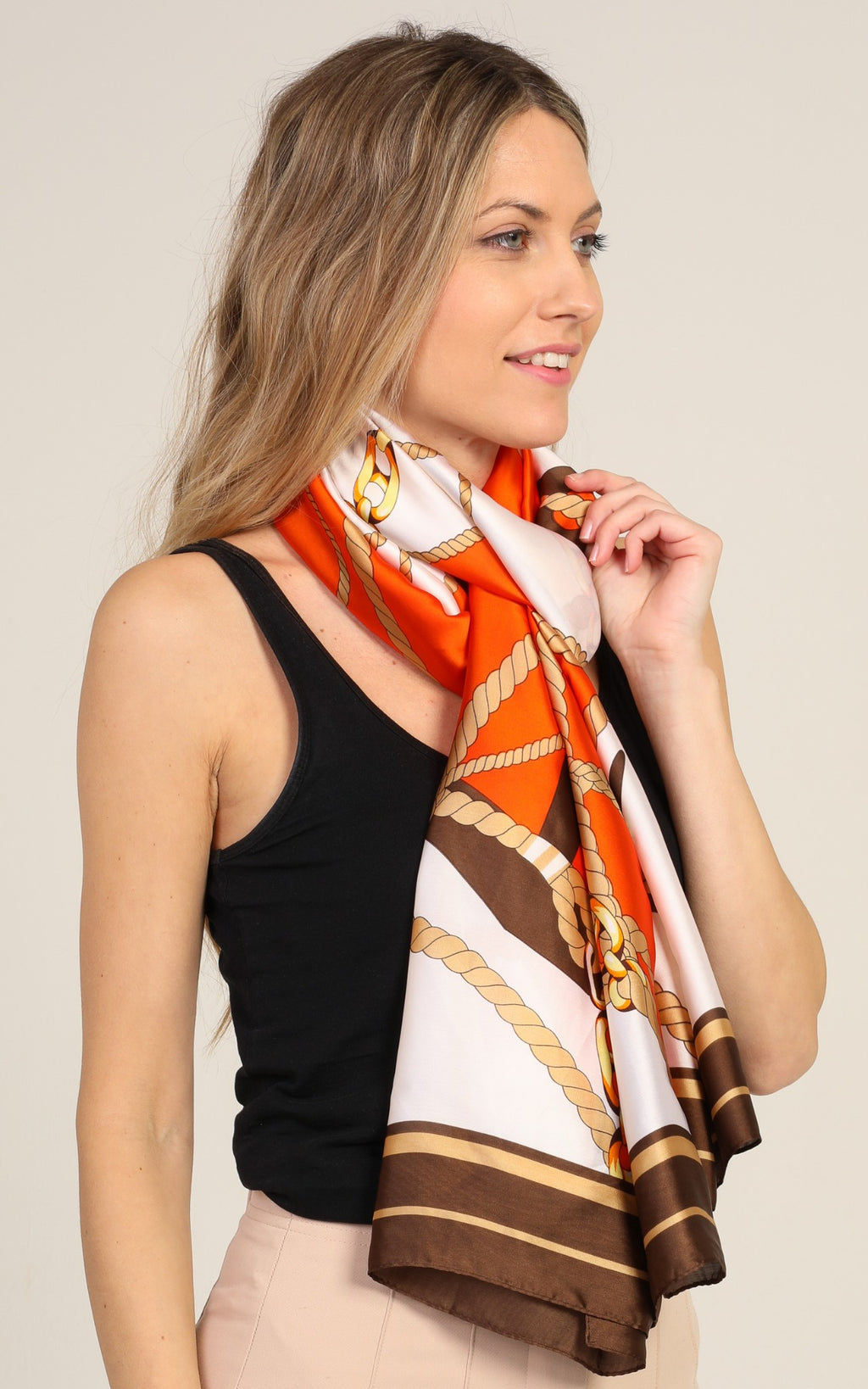 Orange Silk Scarf