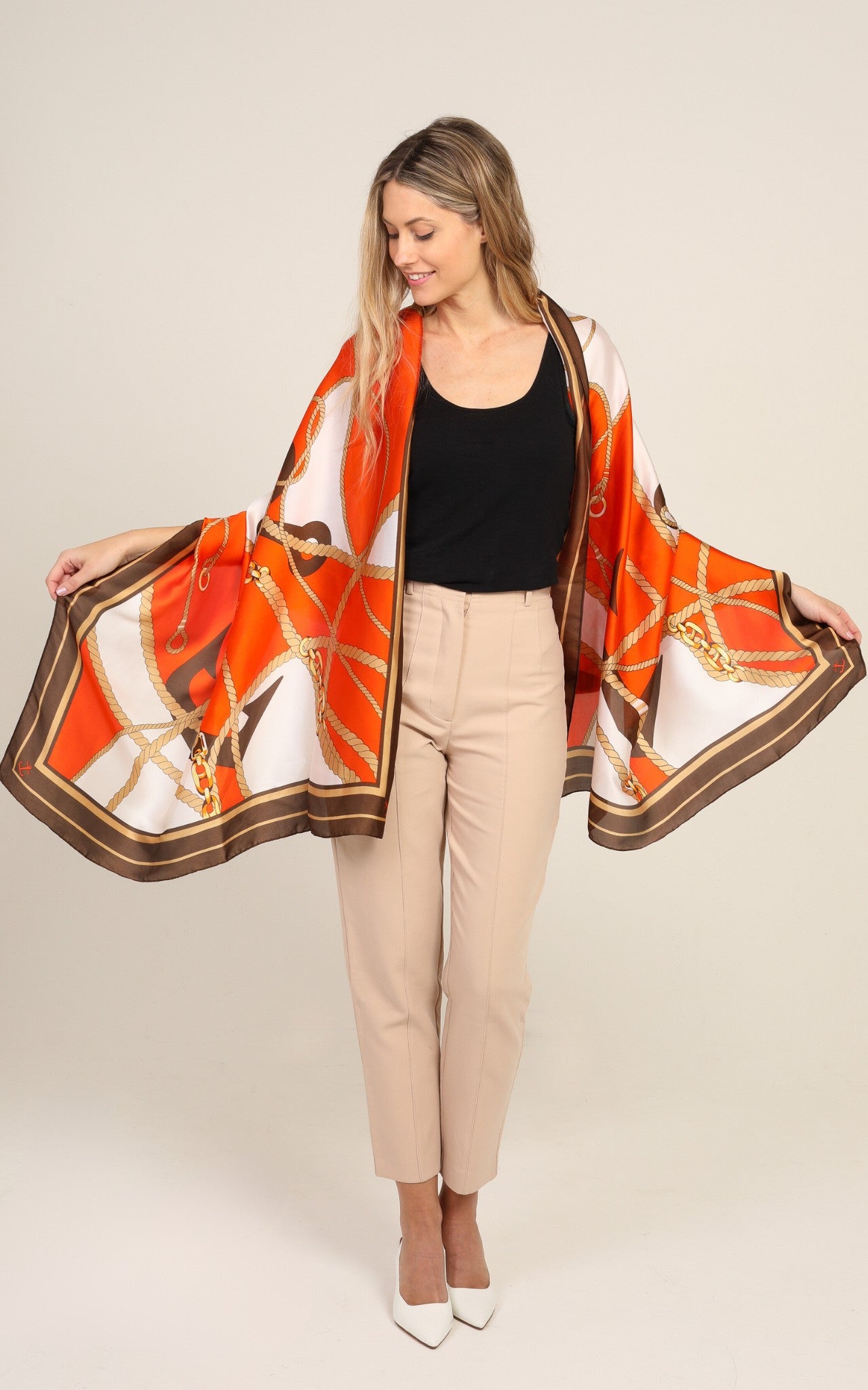 Orange Silk Scarf