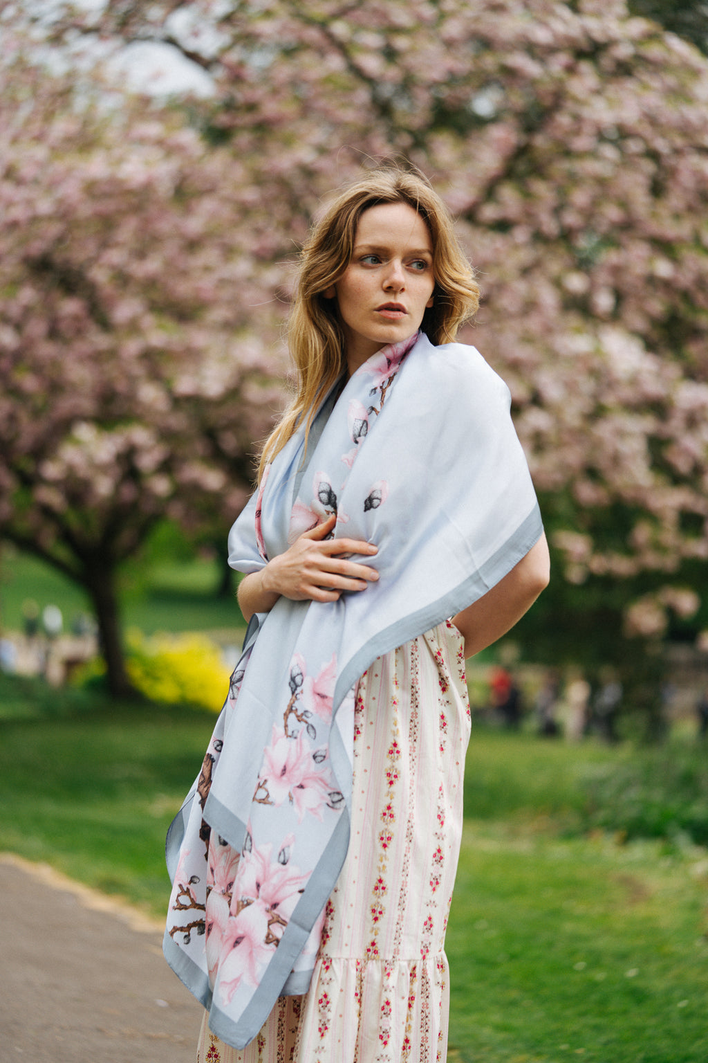 Light Grey Silk Scarf