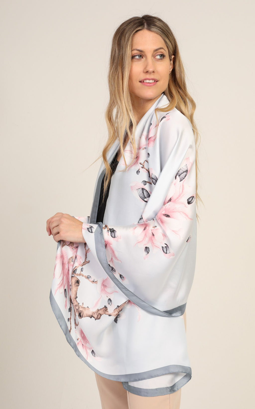 Light Grey Silk Scarf