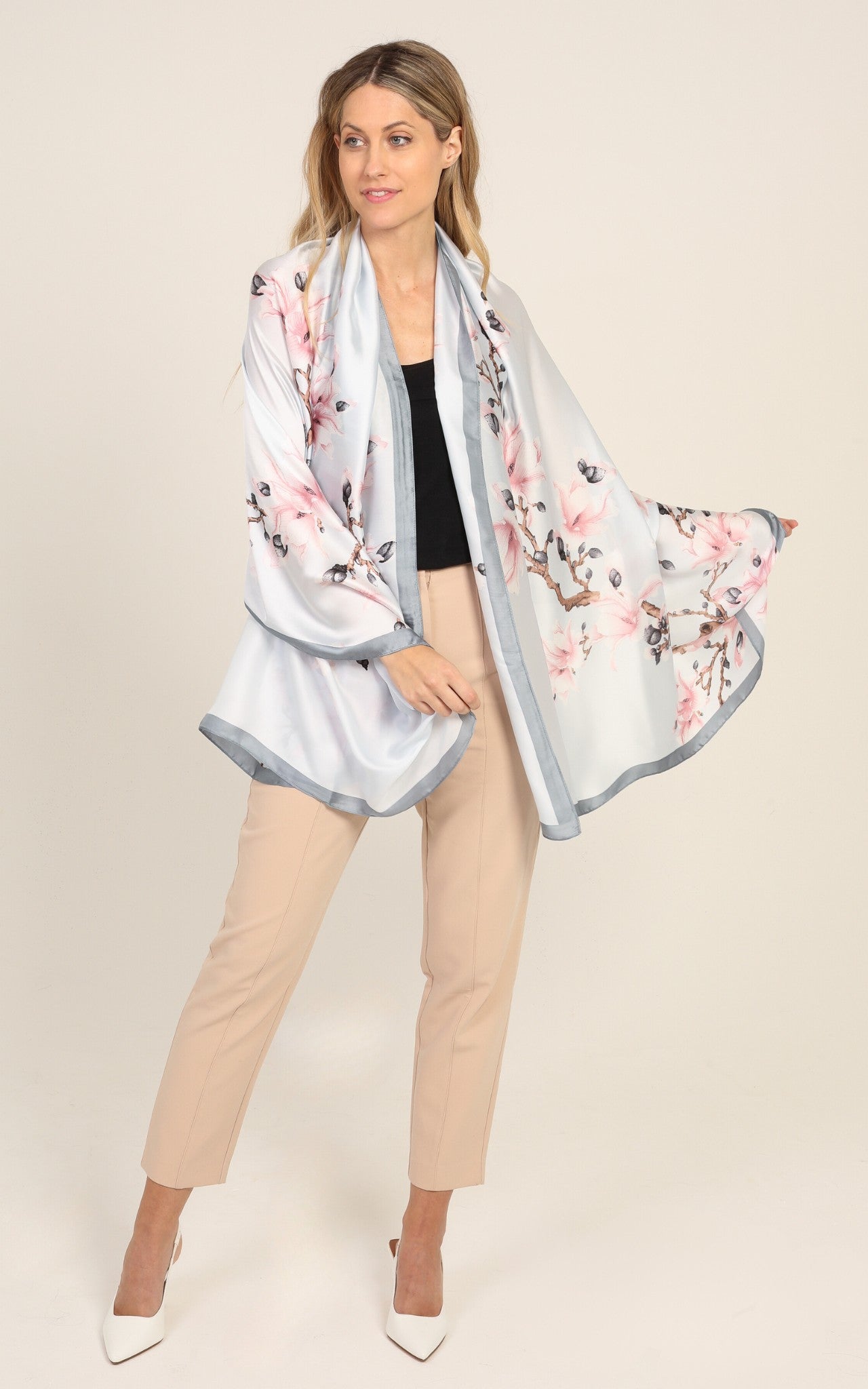 Light Grey Silk Scarf