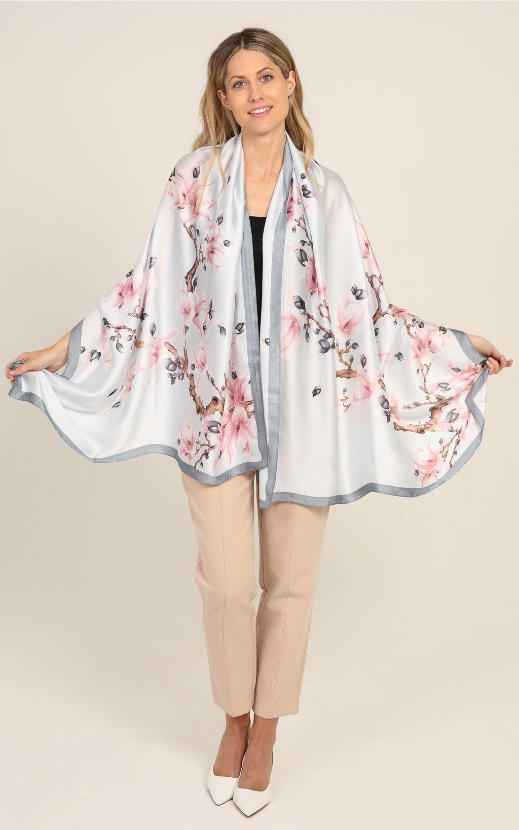 Light Grey Silk Scarf
