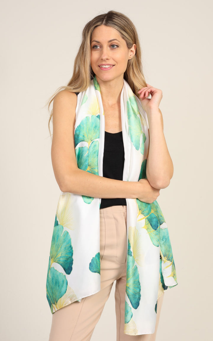 Blue Flower Silk Scarf