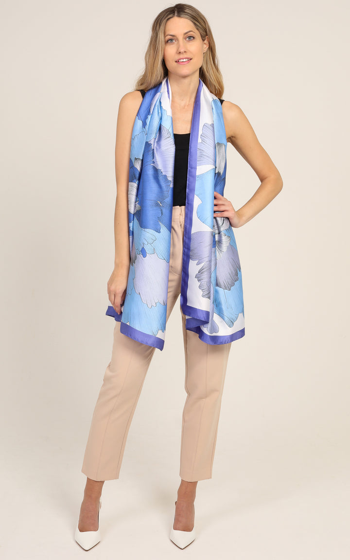 Blue & White Silk Scarf