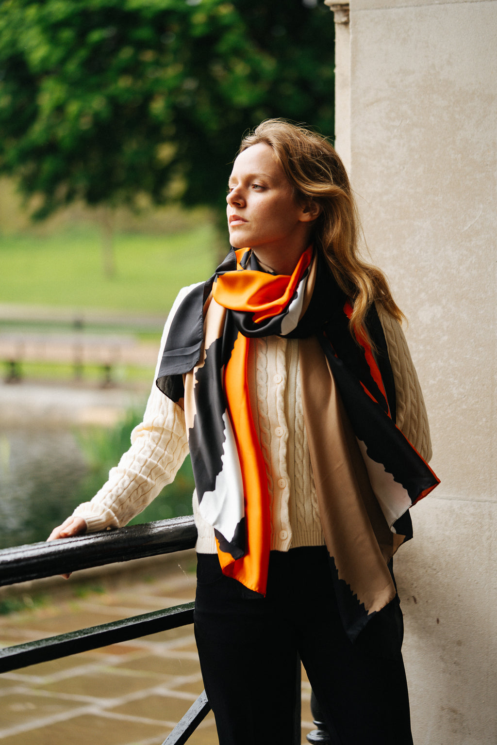 BURNT ORANAGE LUXE SIL SCARF