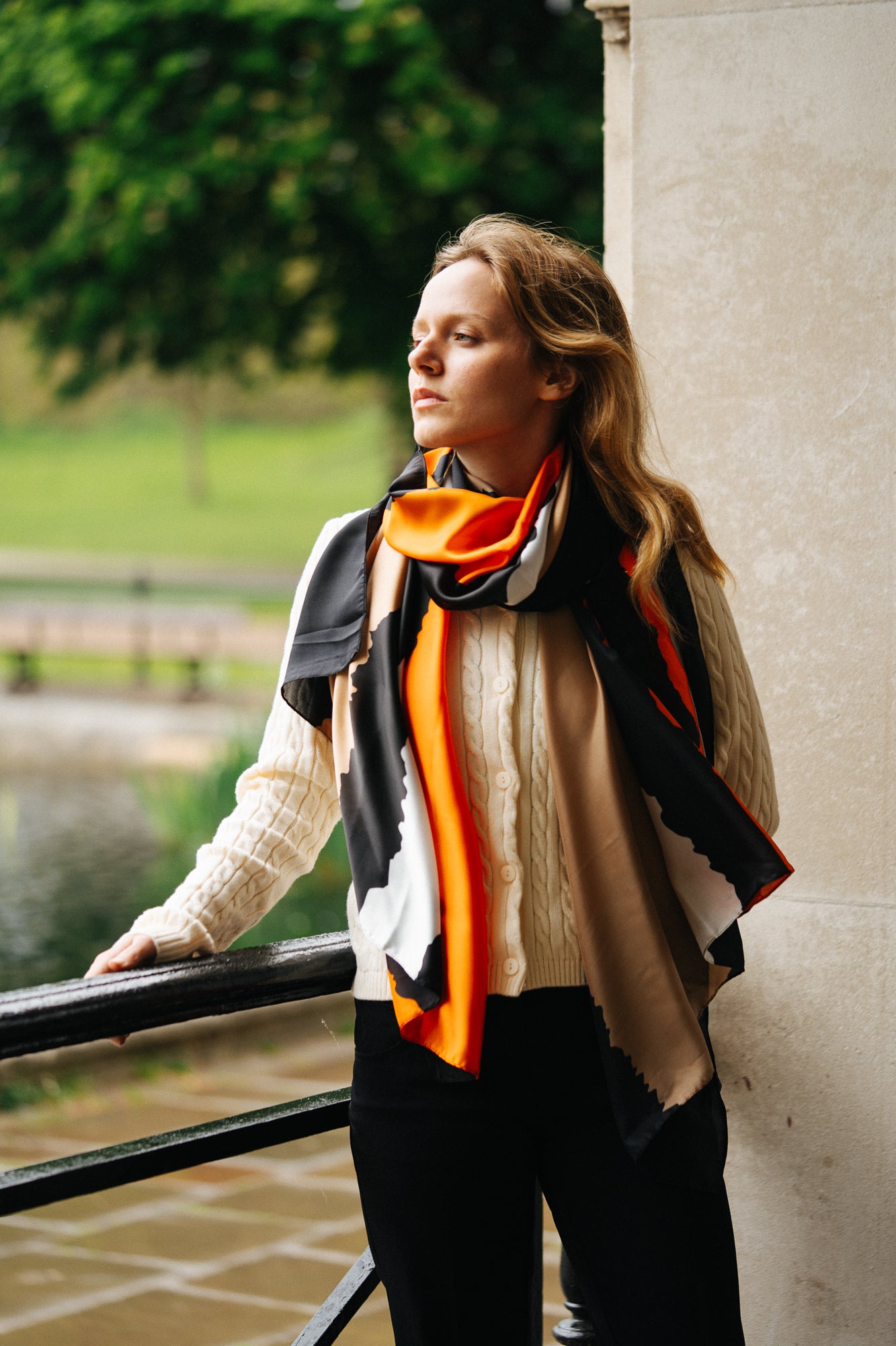 BURNT ORANAGE LUXE SIL SCARF