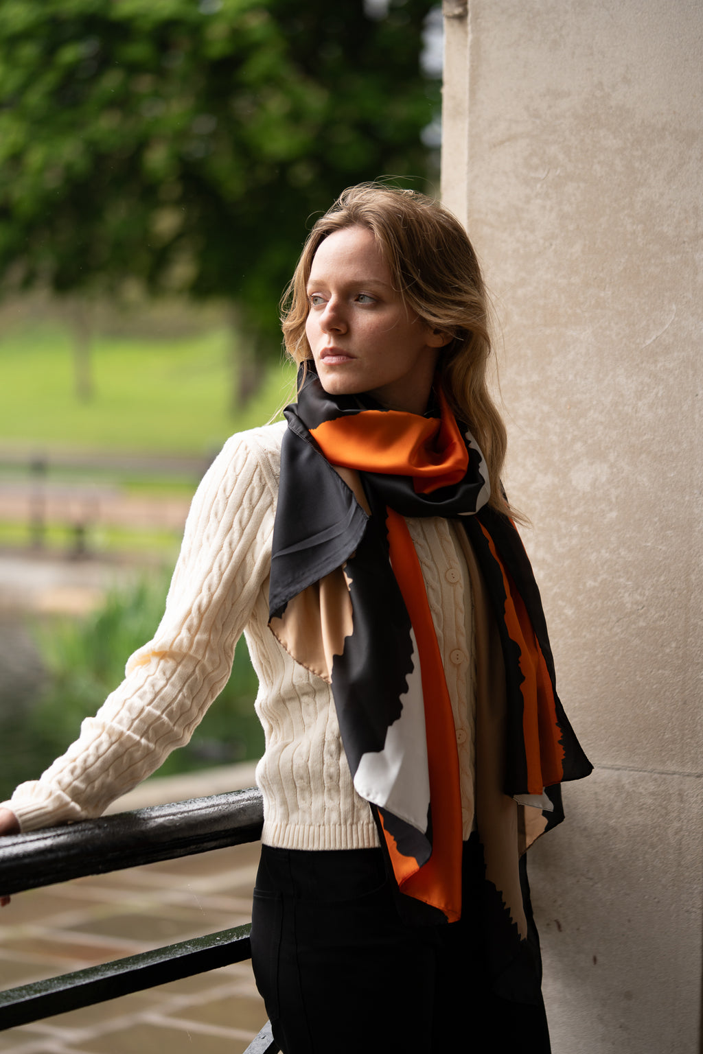 BURNT ORANAGE LUXE SIL SCARF