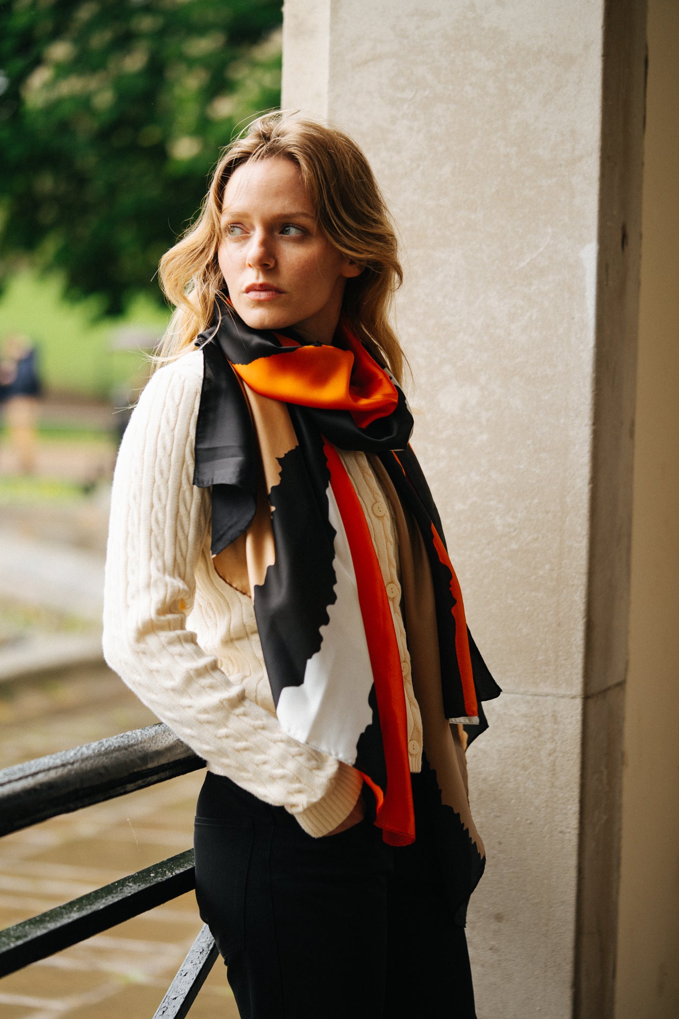 BURNT ORANAGE LUXE SIL SCARF