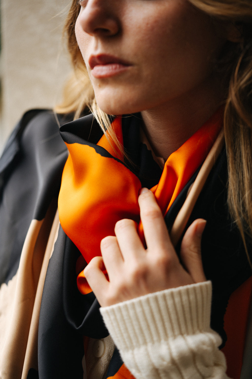 BURNT ORANAGE LUXE SIL SCARF