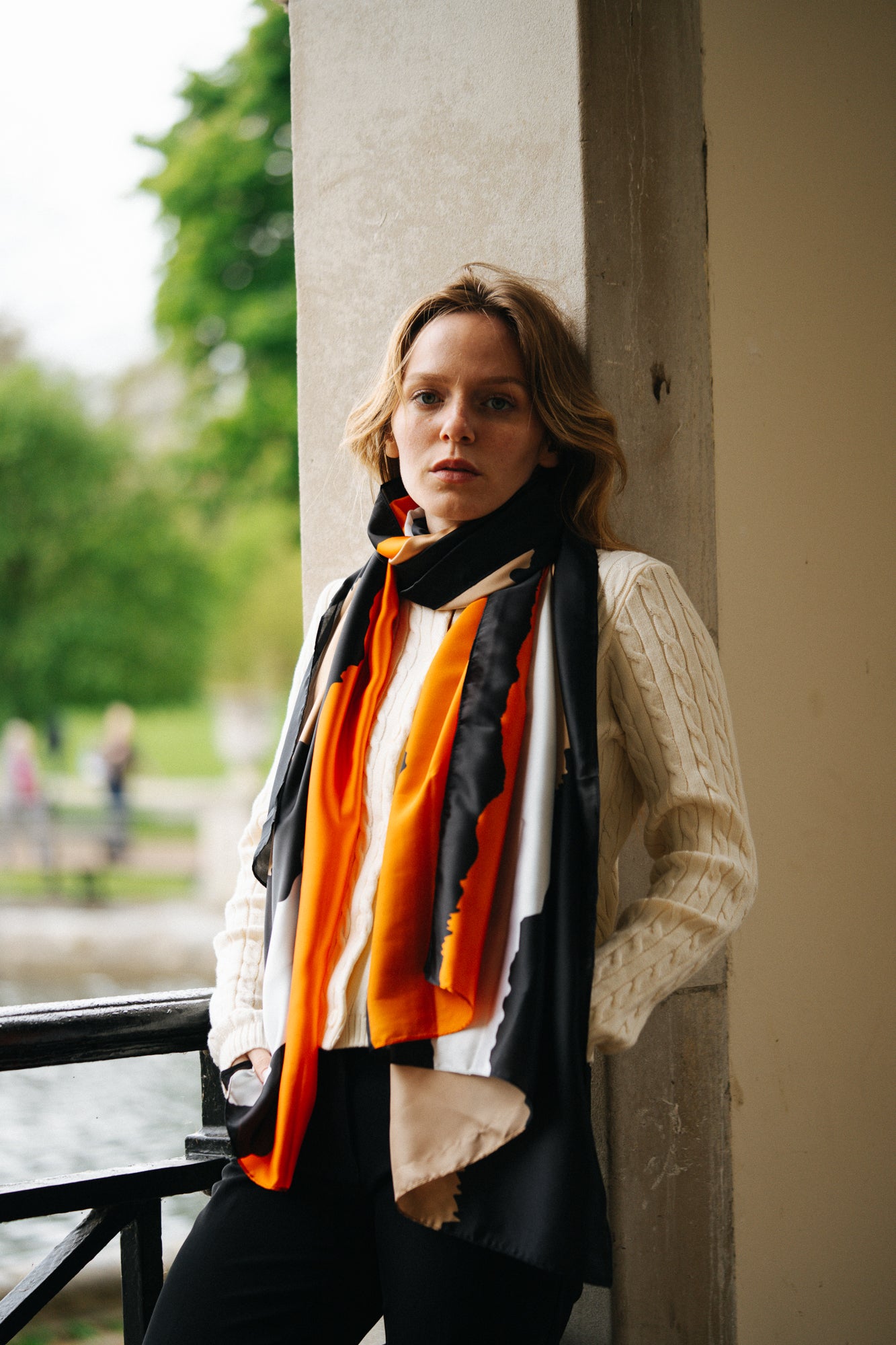 BURNT ORANAGE LUXE SIL SCARF