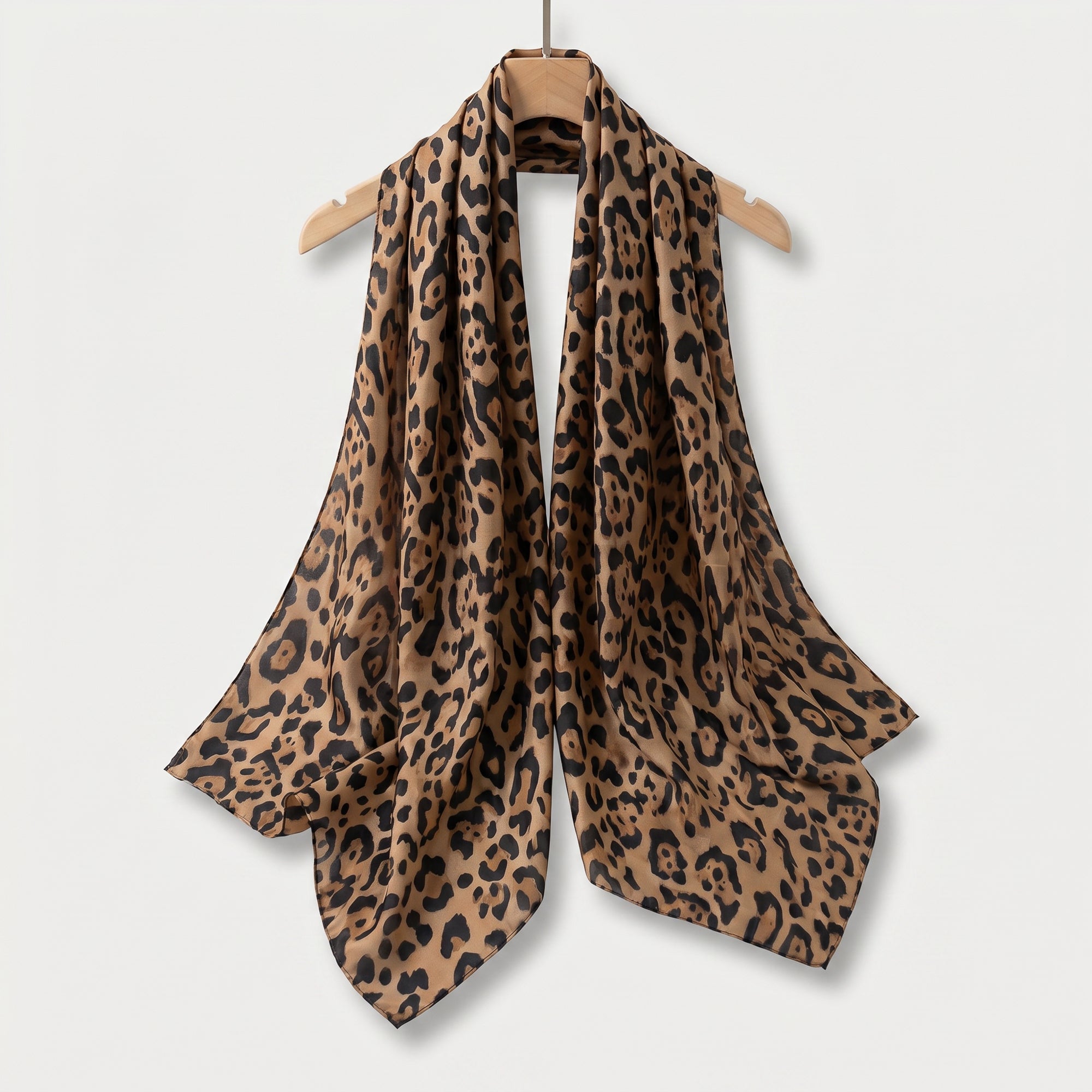 GOLDEN LEOPARD SILK SCARF
