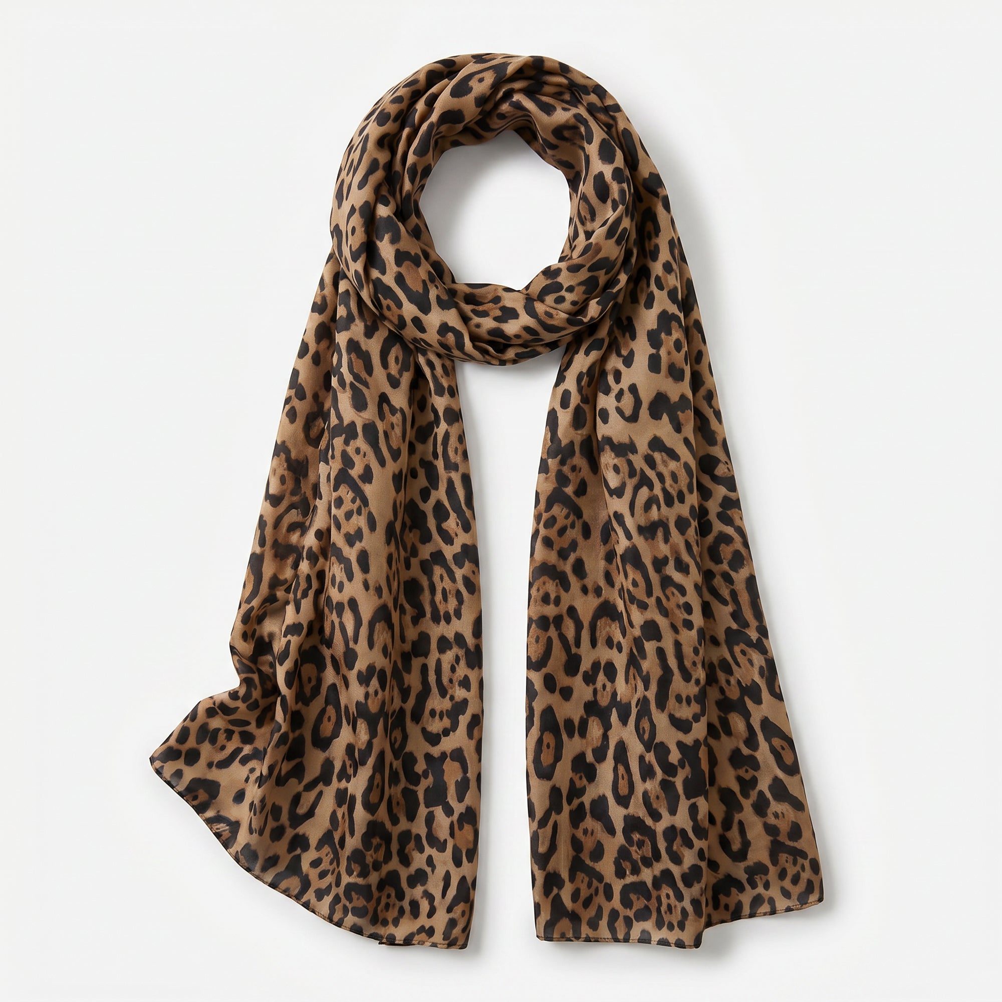 GOLDEN LEOPARD SILK SCARF