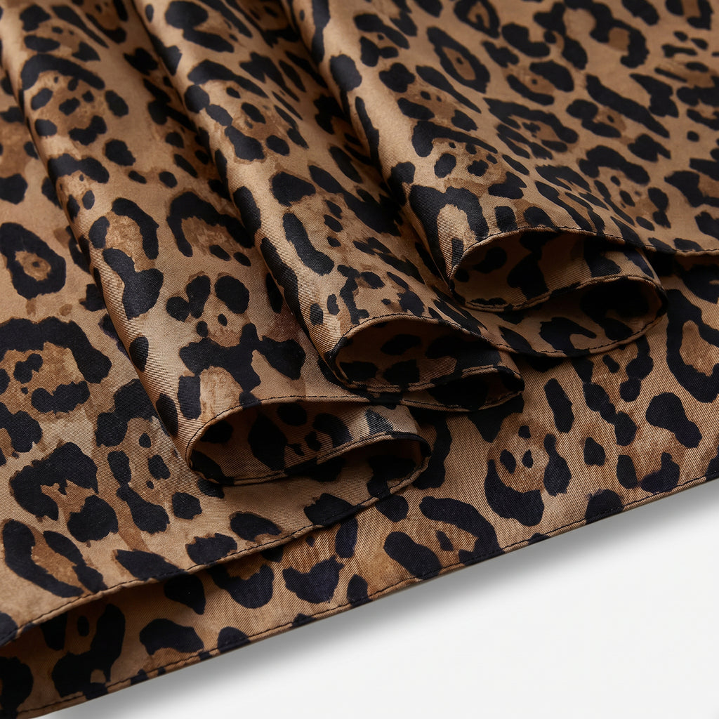 GOLDEN LEOPARD SILK SCARF