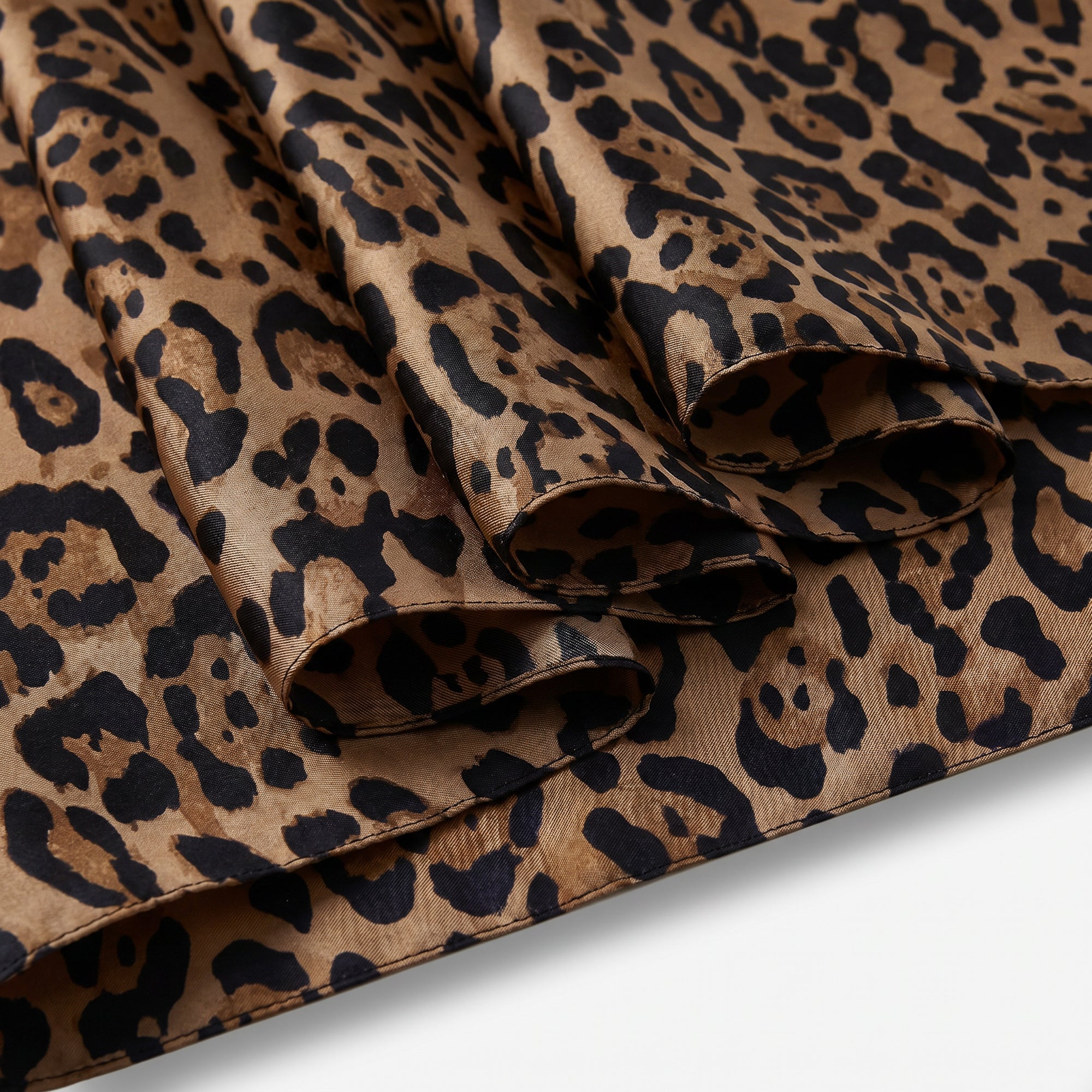 GOLDEN LEOPARD SILK SCARF