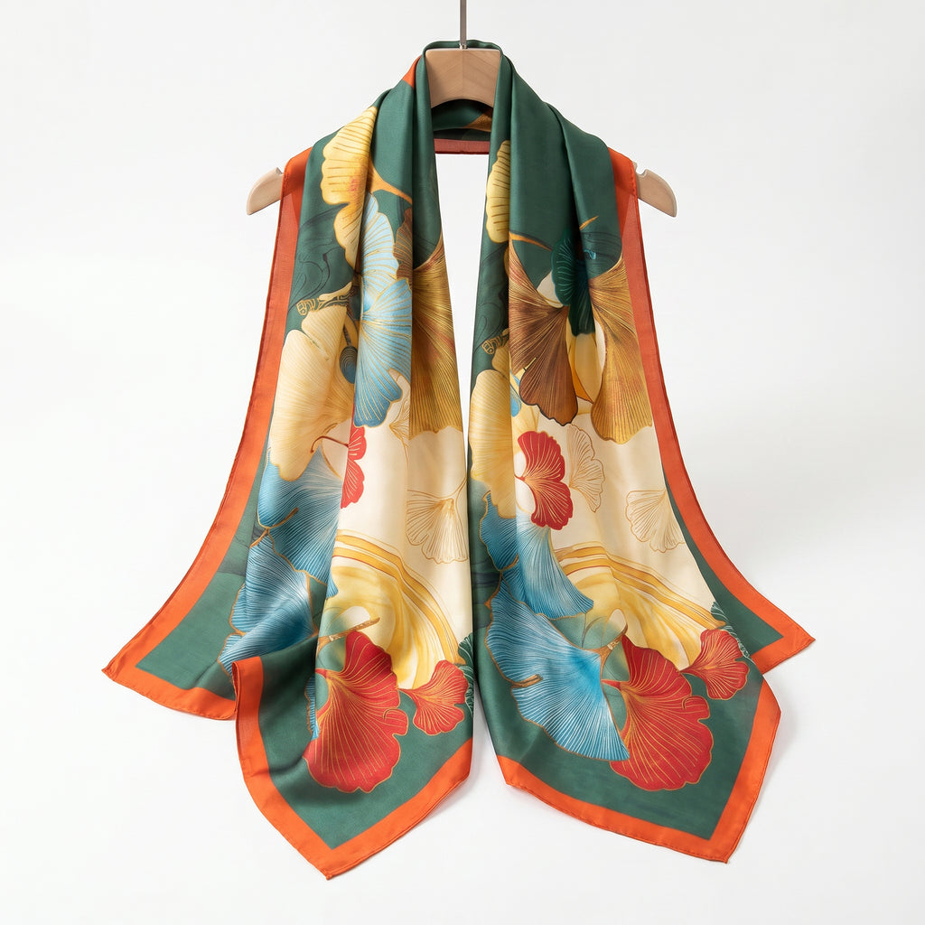 canvas floral color harmony silk scarf