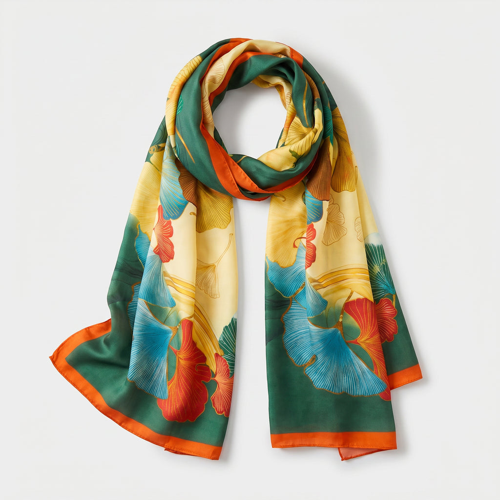 canvas floral color harmony silk scarf
