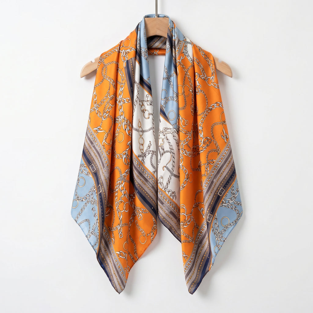 Golden chain Aura silk scarf