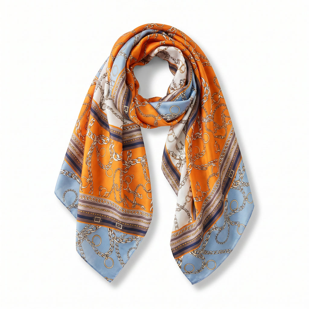 Golden chain Aura silk scarf
