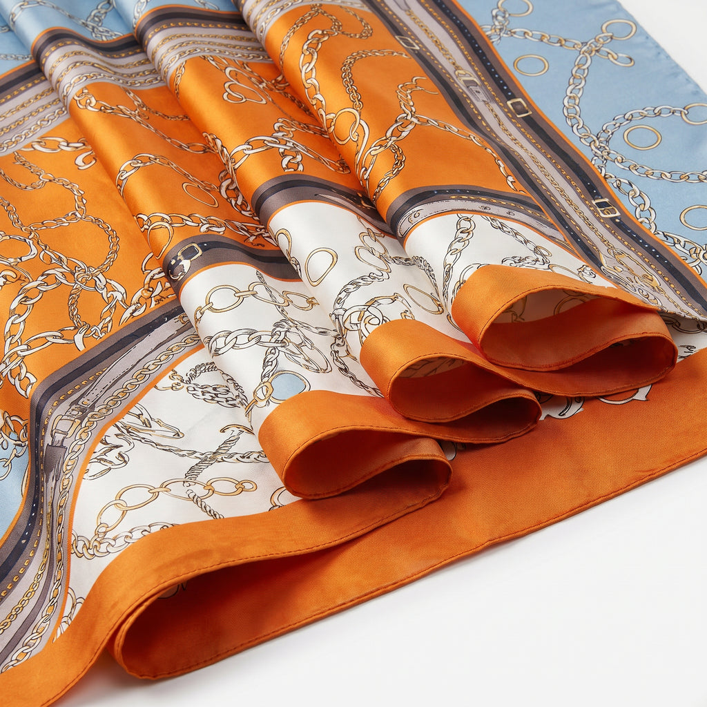 Golden chain Aura silk scarf