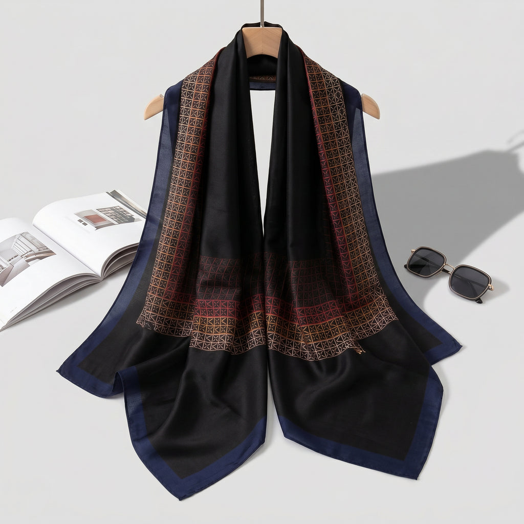 Midnight golden shade radiance silk scarf