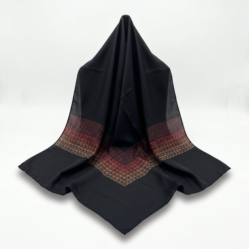 Midnight golden shade radiance silk scarf