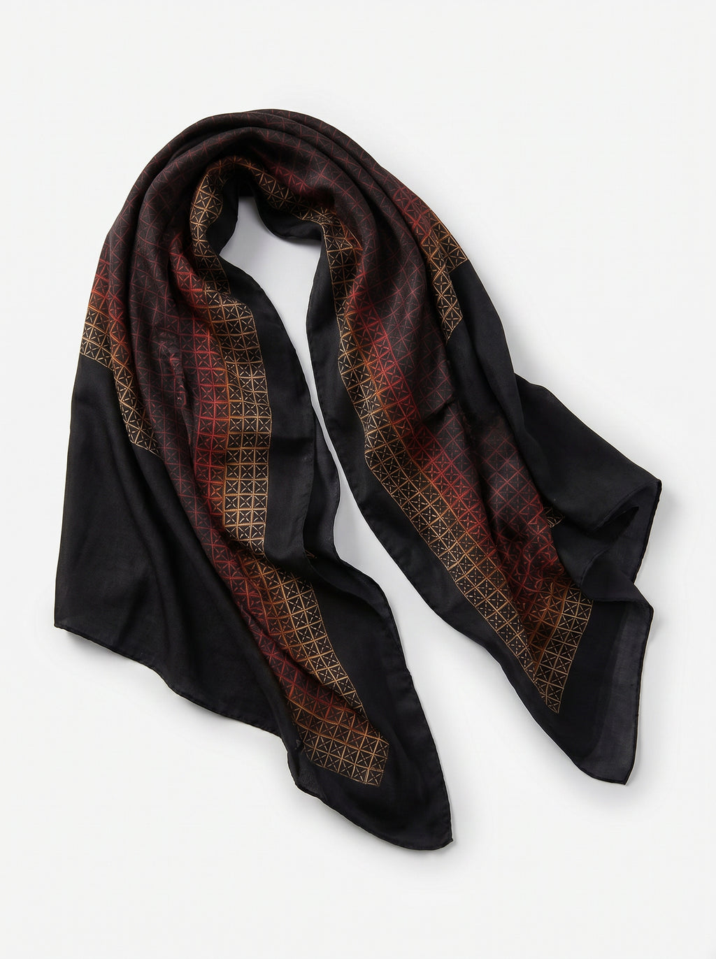 Midnight golden shade radiance silk scarf