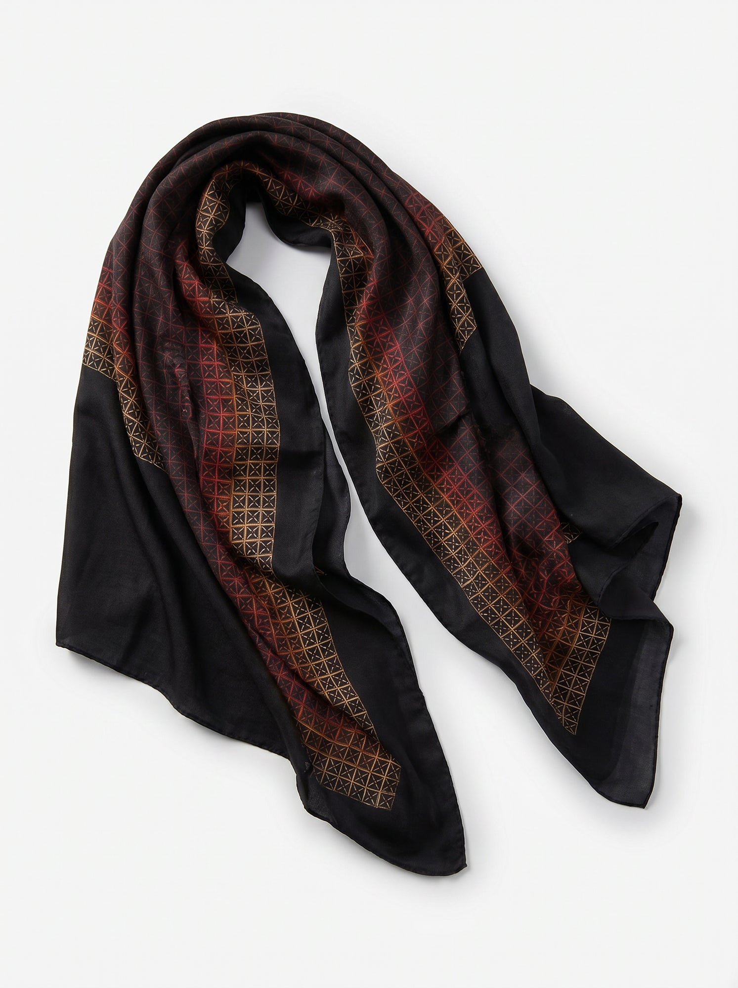 Midnight golden shade radiance silk scarf