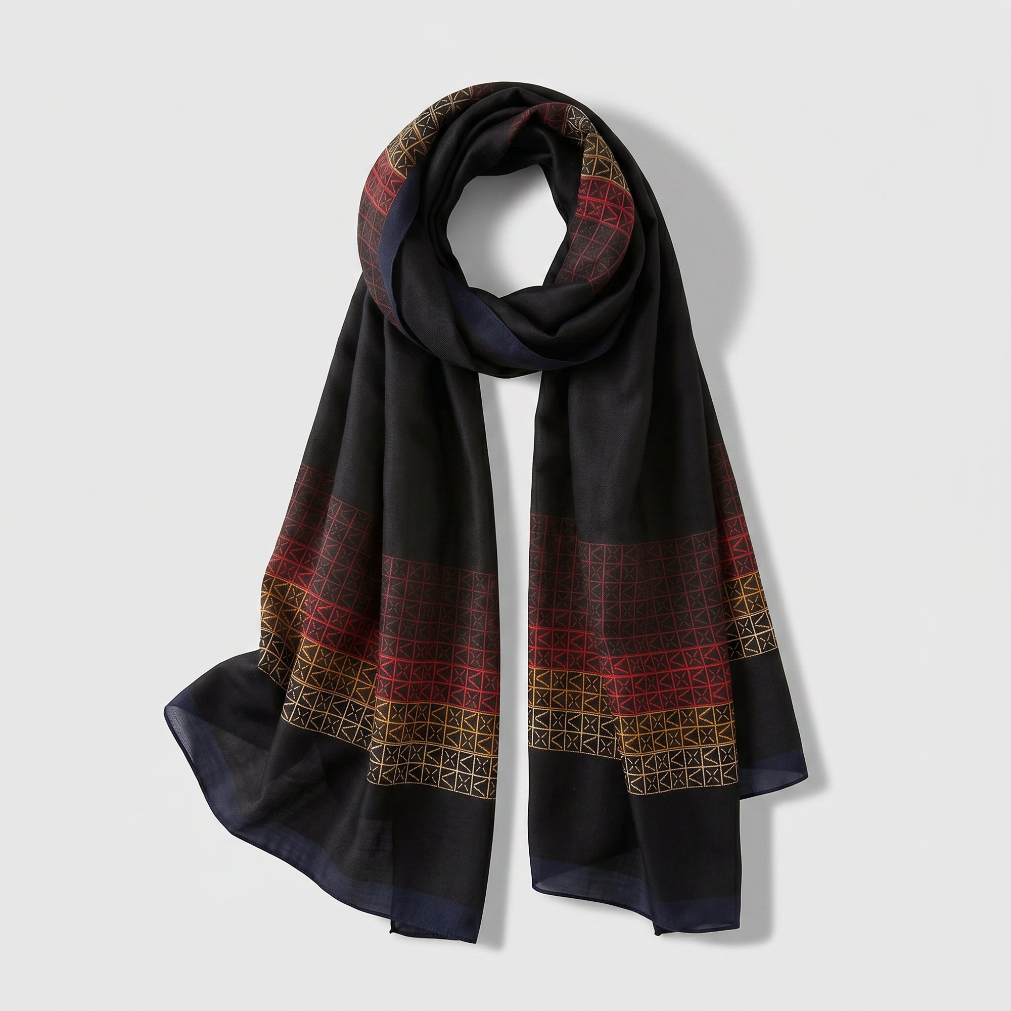 Midnight golden shade radiance silk scarf