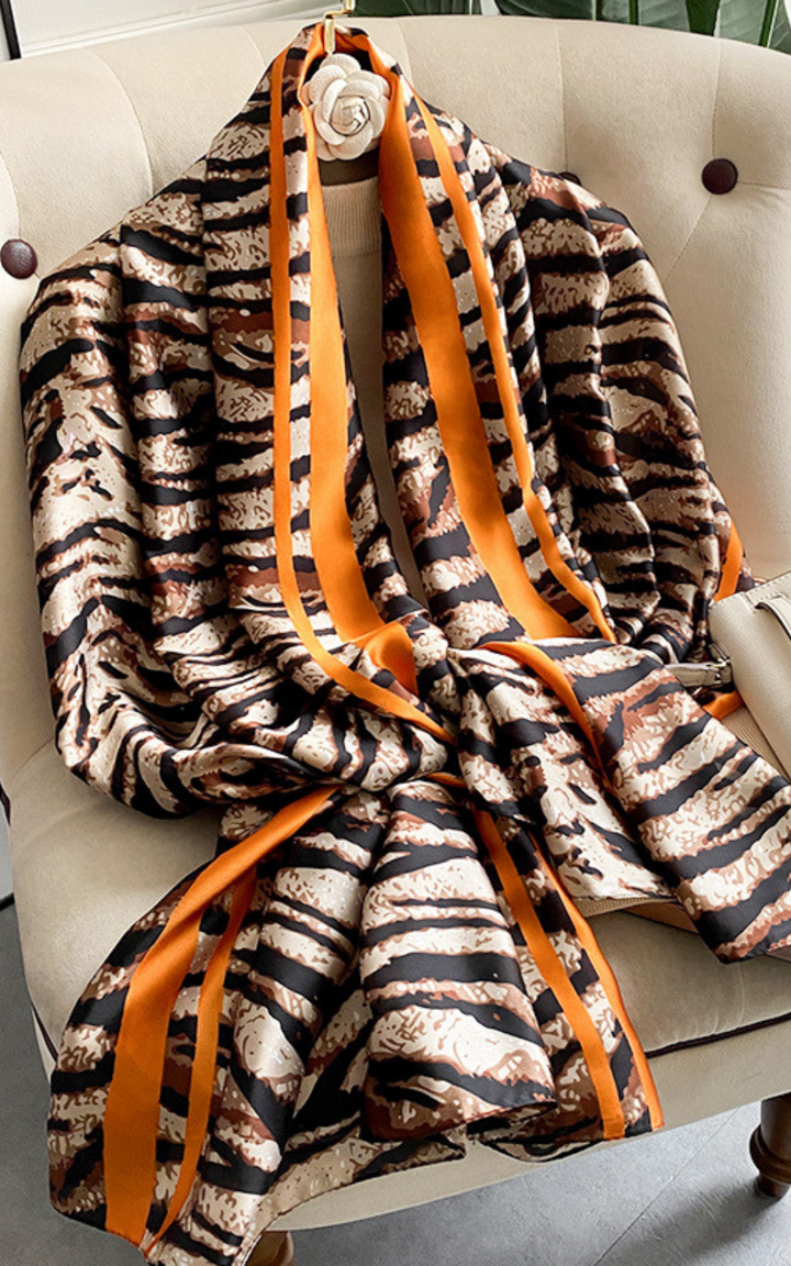 Leopard Print Silk Scarf