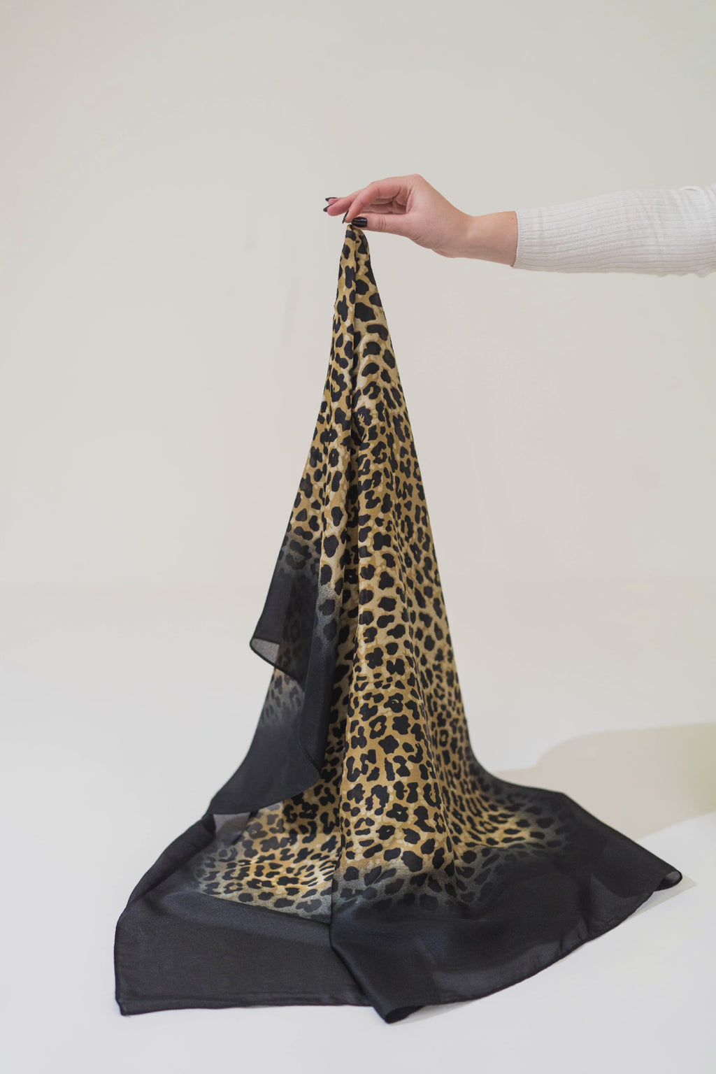 Black Leopard Silk Scarf