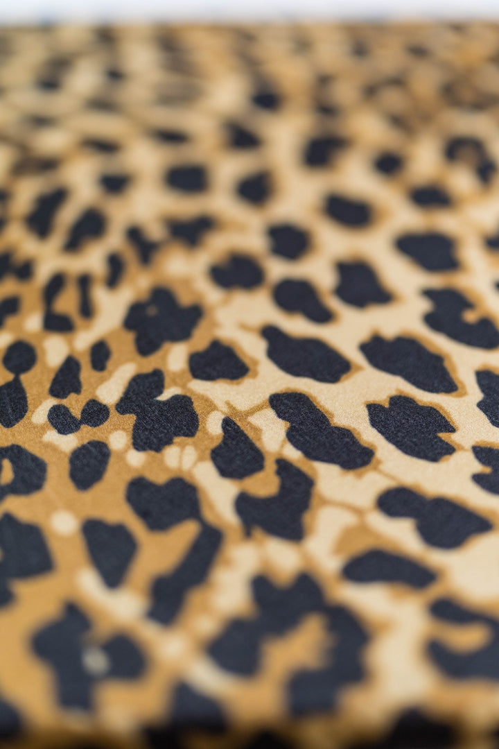 Brown Leopard Silk Scarf