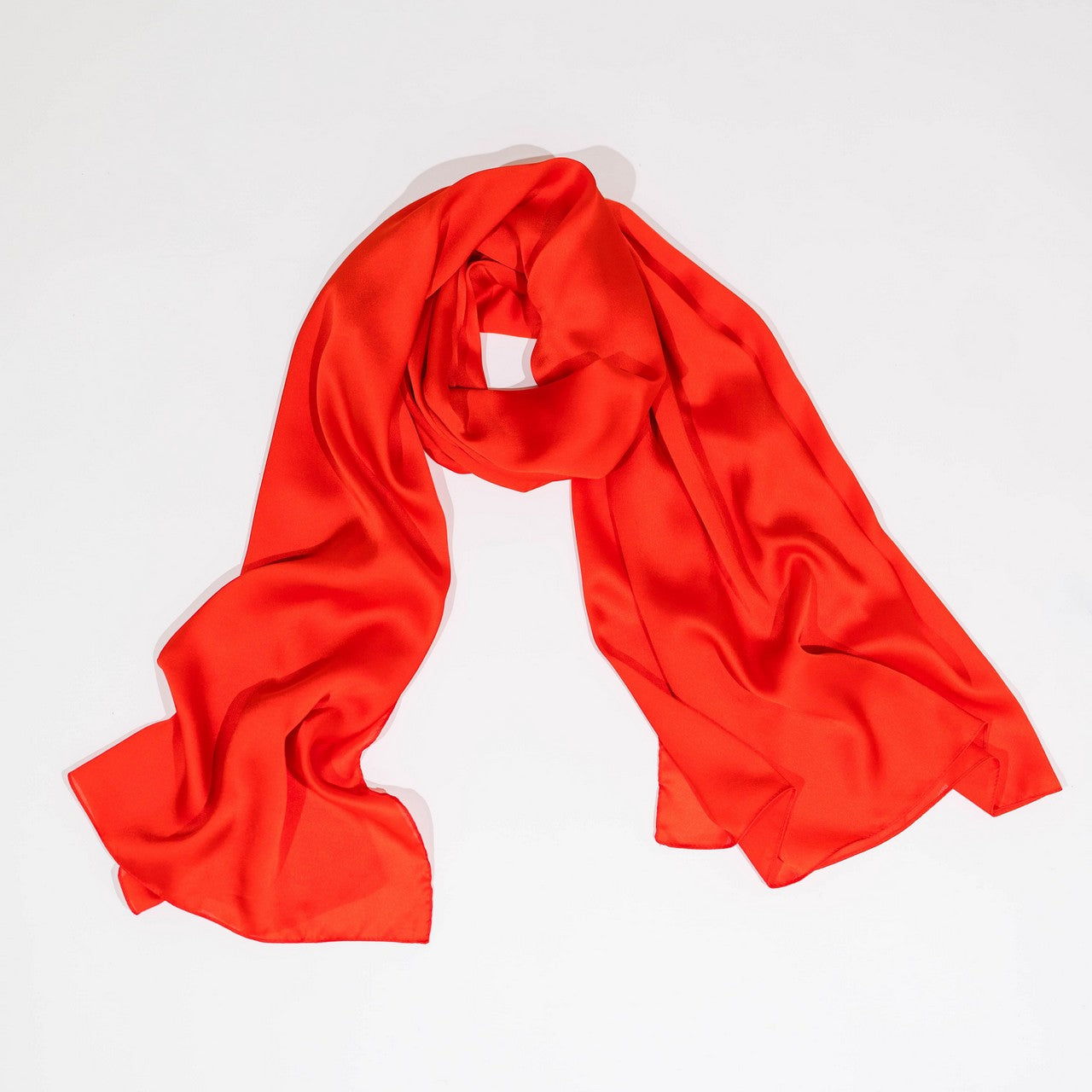 Red store silk scarf