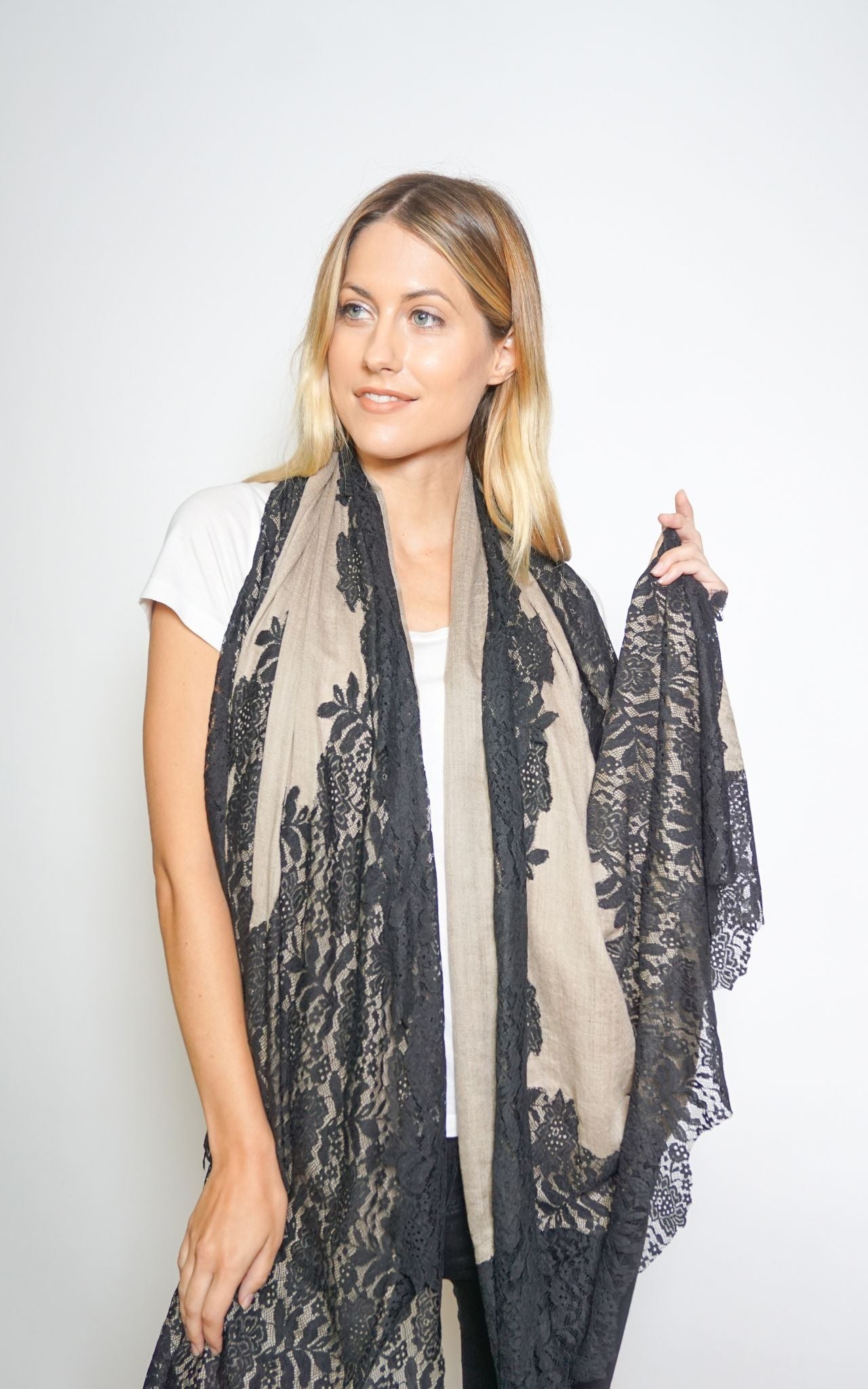 Black store lace scarf