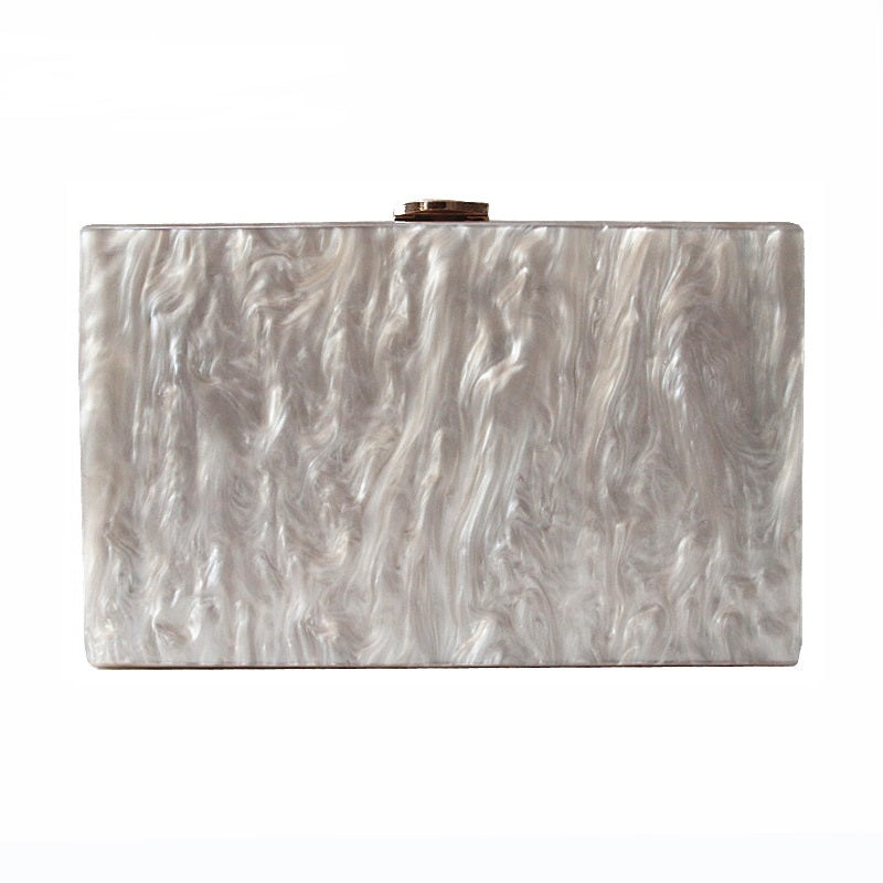 White Marble Acrylic Clutch